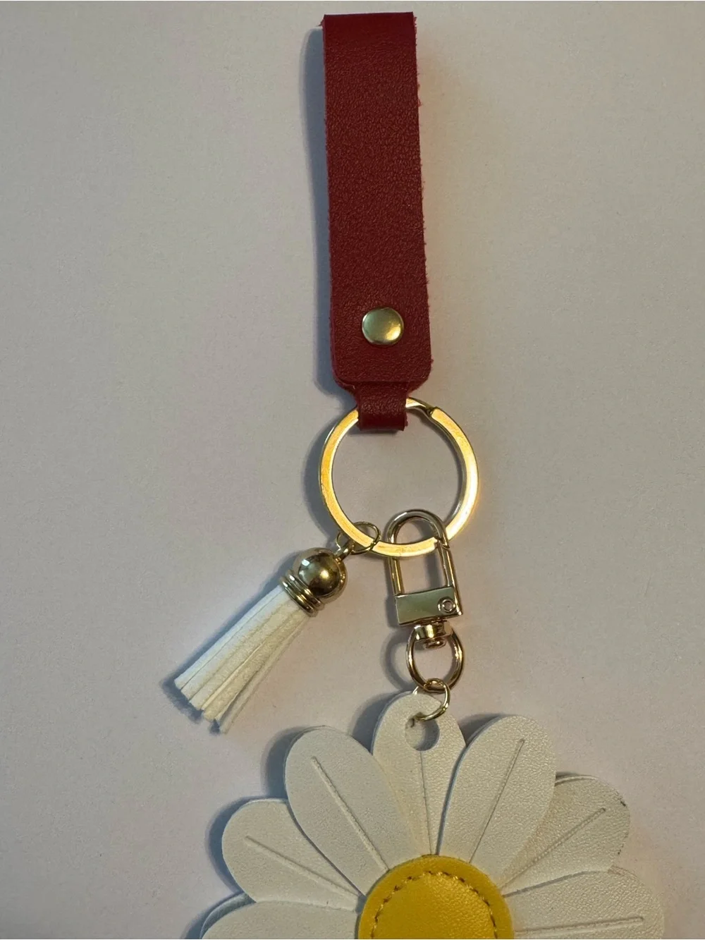 Boho Country Western Daisy Cowboy Boot Keychain